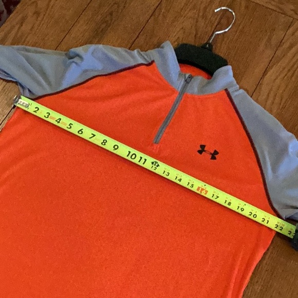 Under Armour Vibrant Orange and Gray Quarter-Zip pullover. - Picture 9 of 13